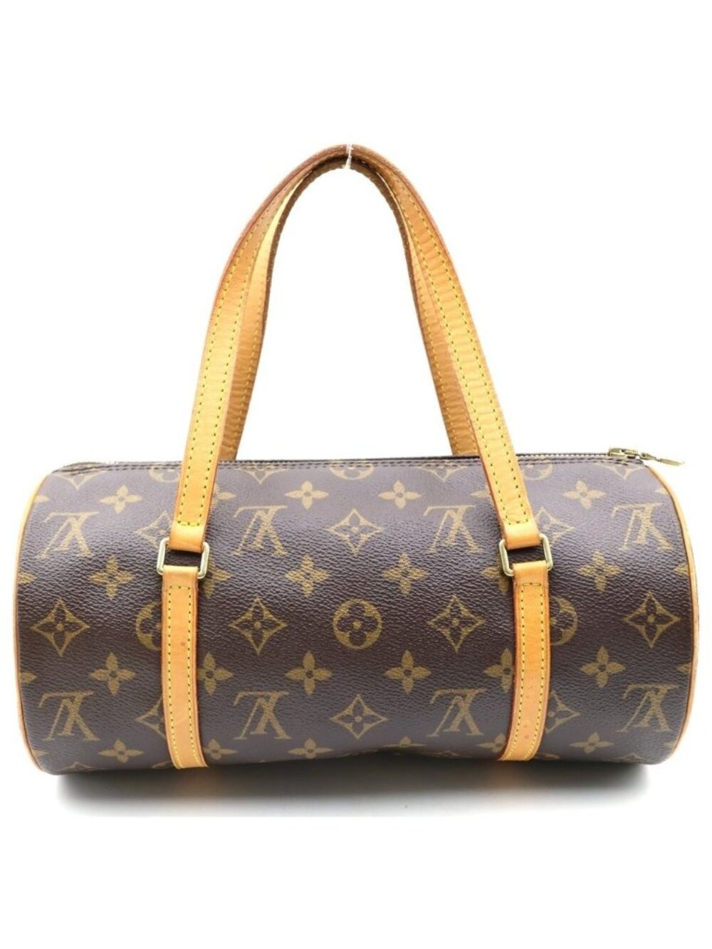 Louis Vuitton Monogram Papillon Boston Bag Brown Leather Gold